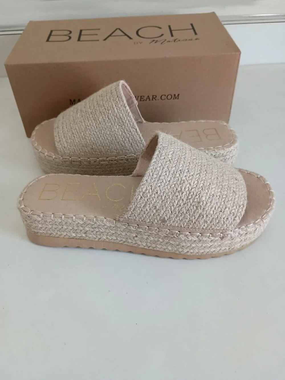 NWT Matisse Del Mar jute platform espadrille sandals size 7